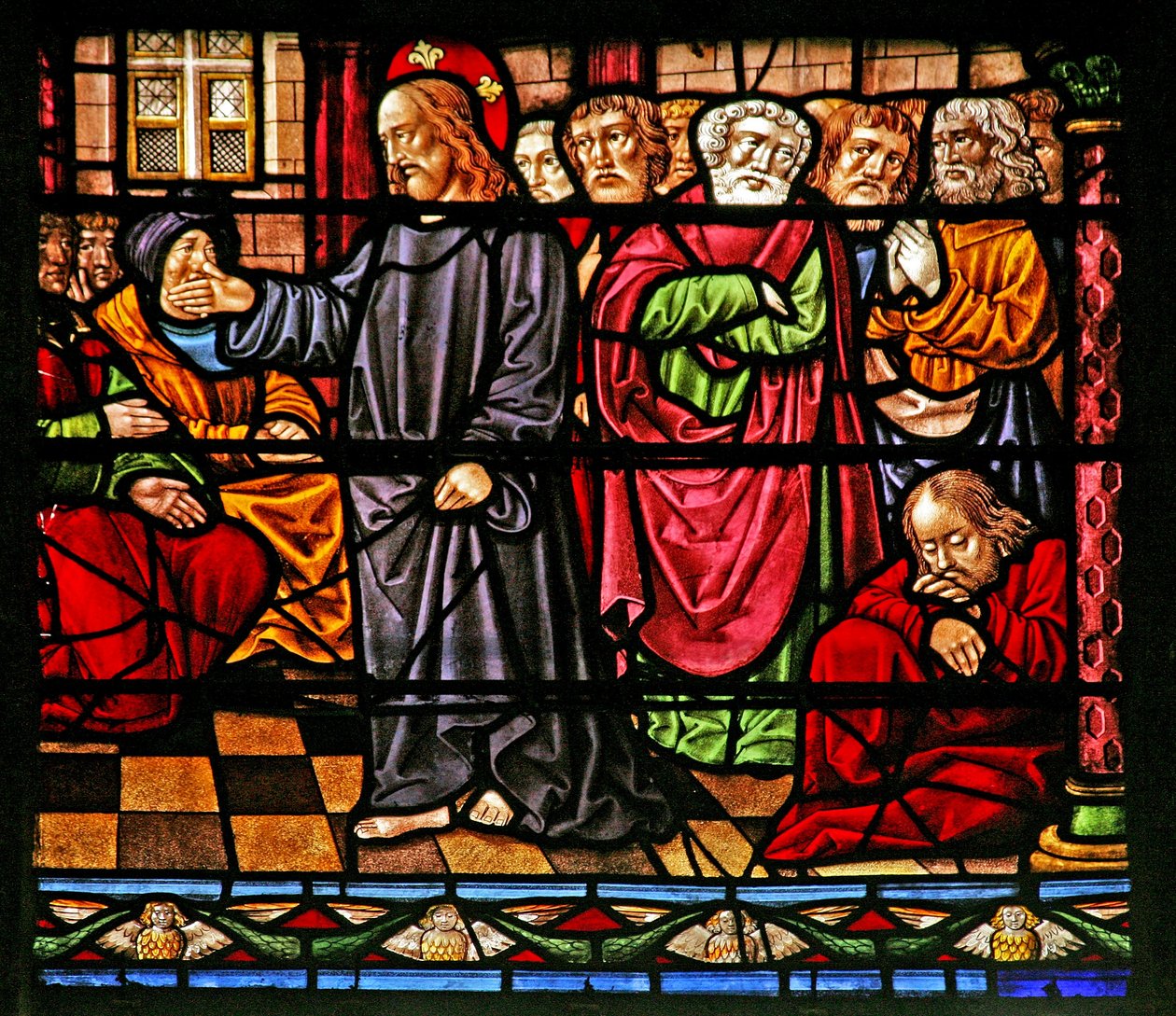 Fenêtre w6 représentant le Christ prêchant - French School