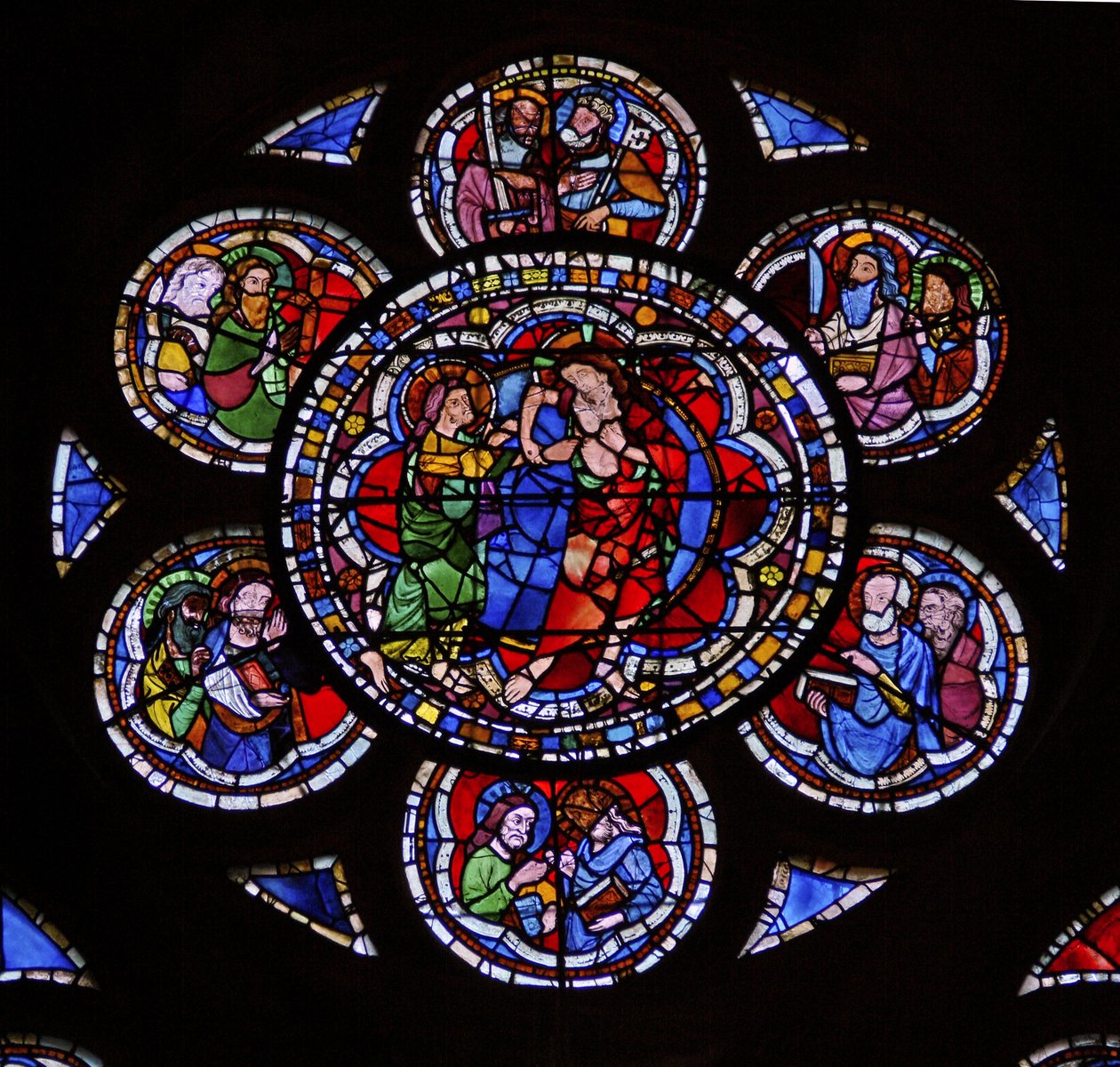 Fenêtre w9 représentant Saint Thomas le Douteux - French School