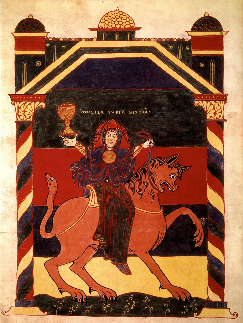 Femme montée sur la Bête (monstrueuse) - French School