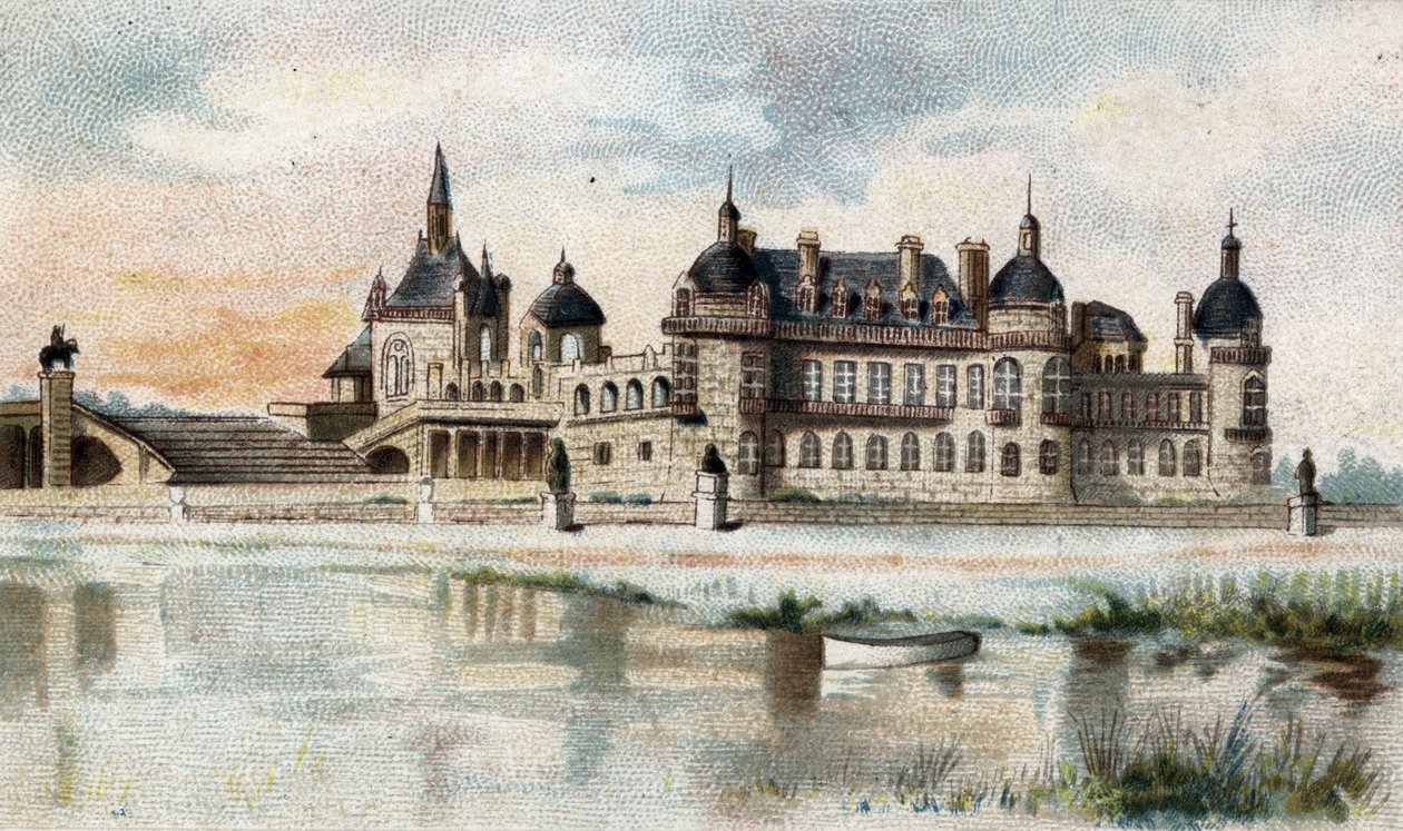 Vue du château de Chantilly (Oise) - French School