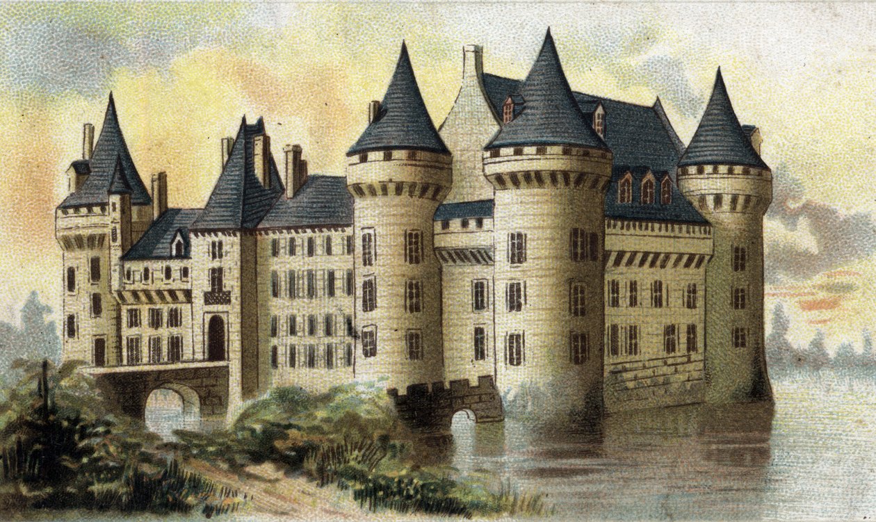 Vue du château de Sully (Loiret). - French School