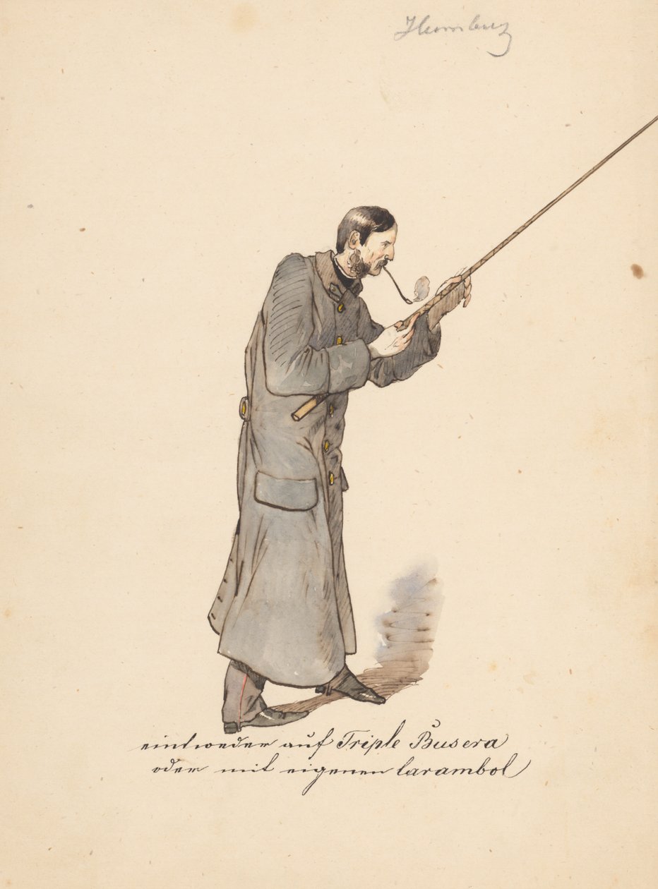 Homme en long manteau militaire avec un bâton - Friedrich Carl von Scheidlin