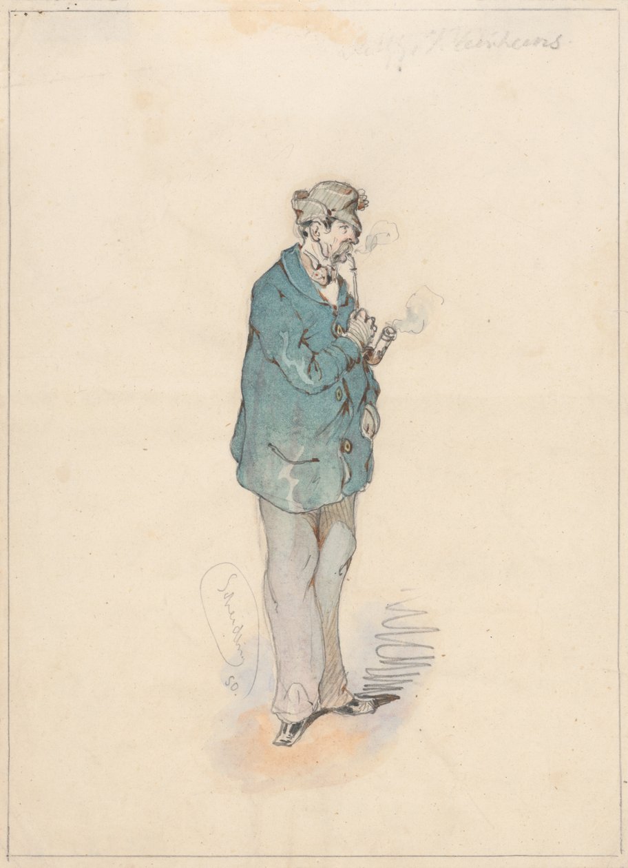 Homme avec une pipe - Friedrich Carl von Scheidlin