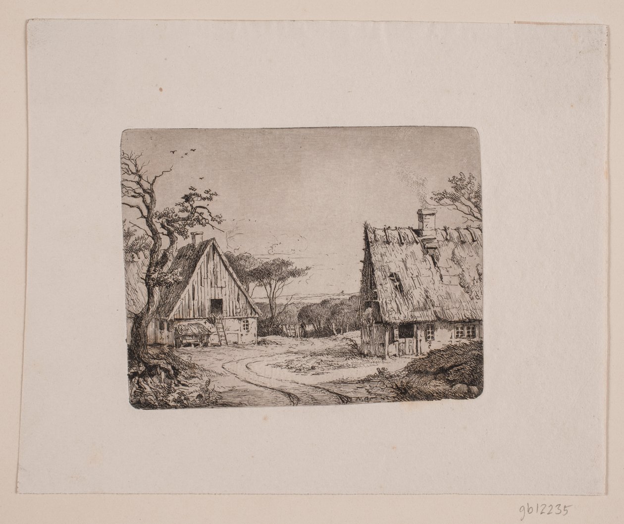Paysage avec deux maisons de paysans - Frits Grove