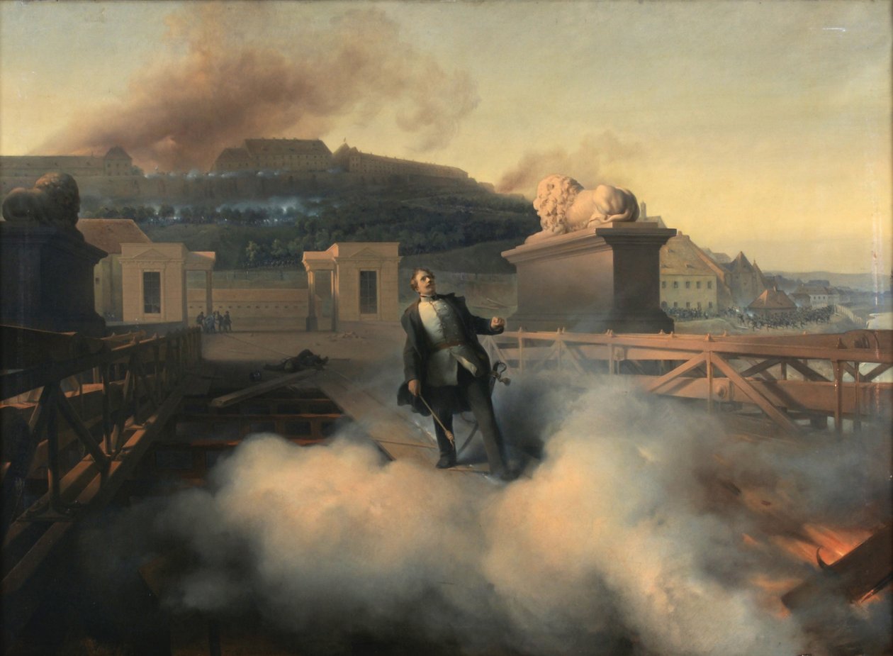 Colonel Alnock sur le pont des chaînes de Budapest - Fritz L