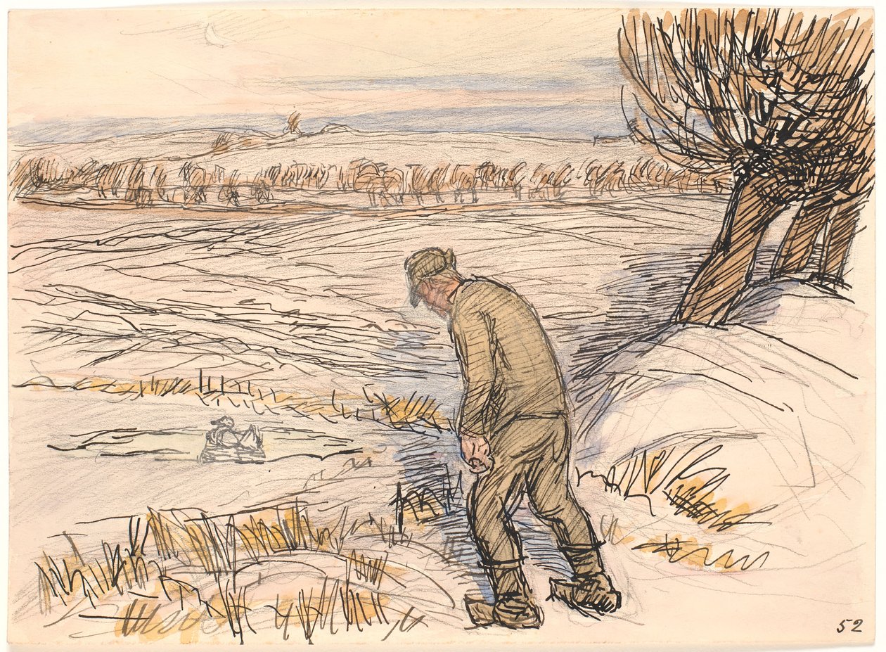 Le Paysan au lac gelé - Fritz Syberg