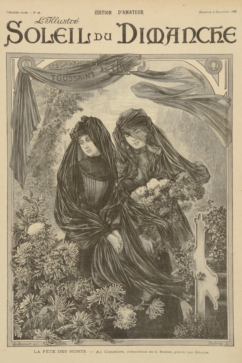 La Toussaint, de la couverture du Soleil du Dimanche, dimanche 4 novembre 1900 - G. Bonnet