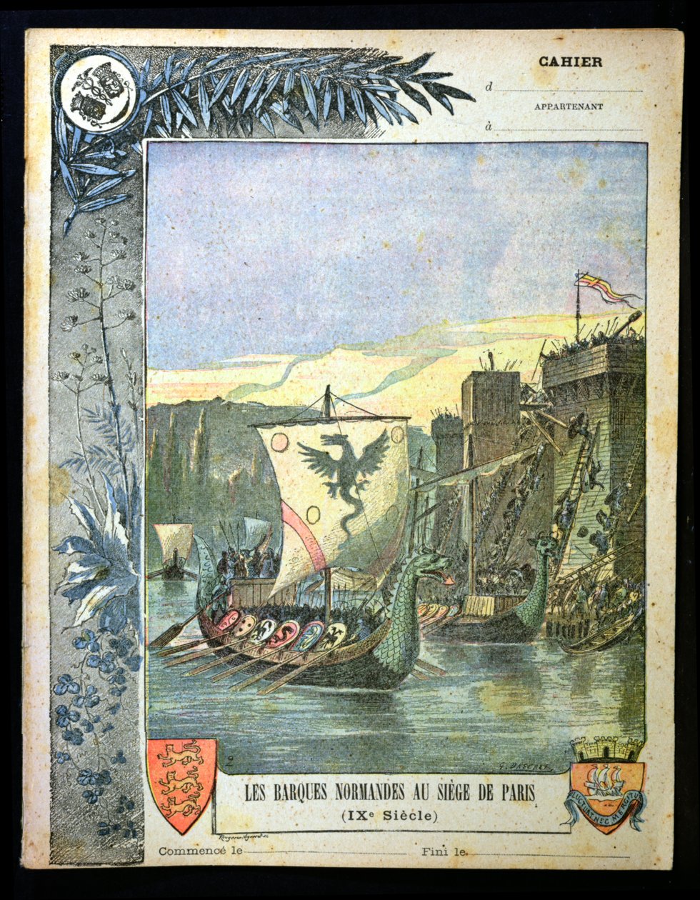 Navires normands assiégeant Paris, illustration d