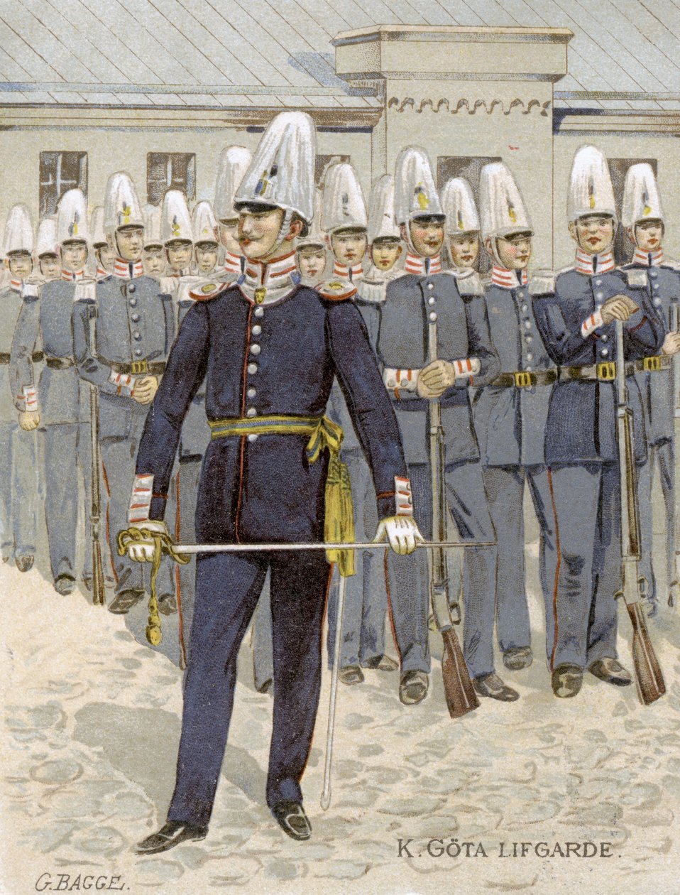 Gardes de la vie suédoise, Stockholm, Suède, 1901 - G Bagge