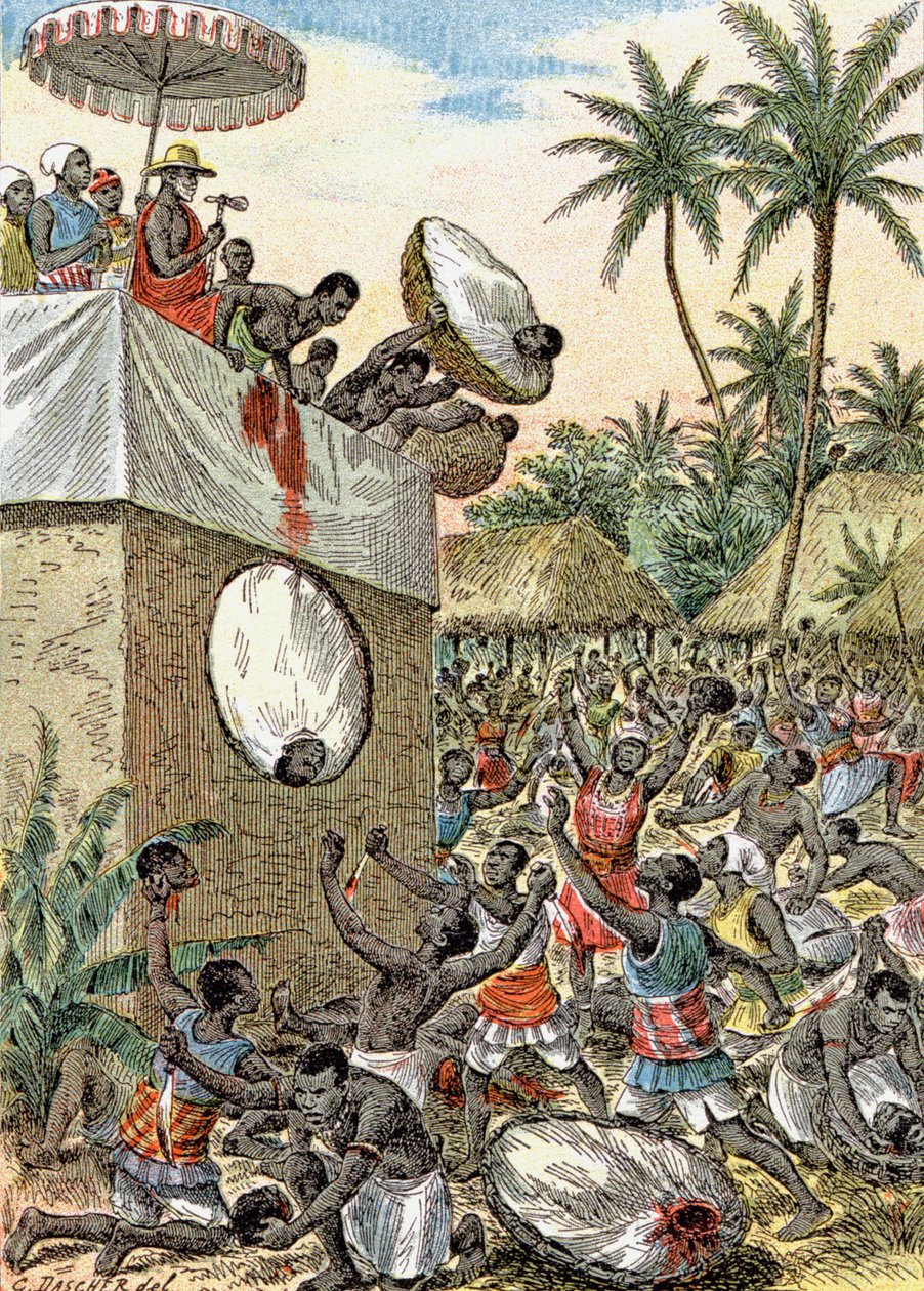 Sacrifices humains en Afrique, c.1900 (illustration) - G. Dascher