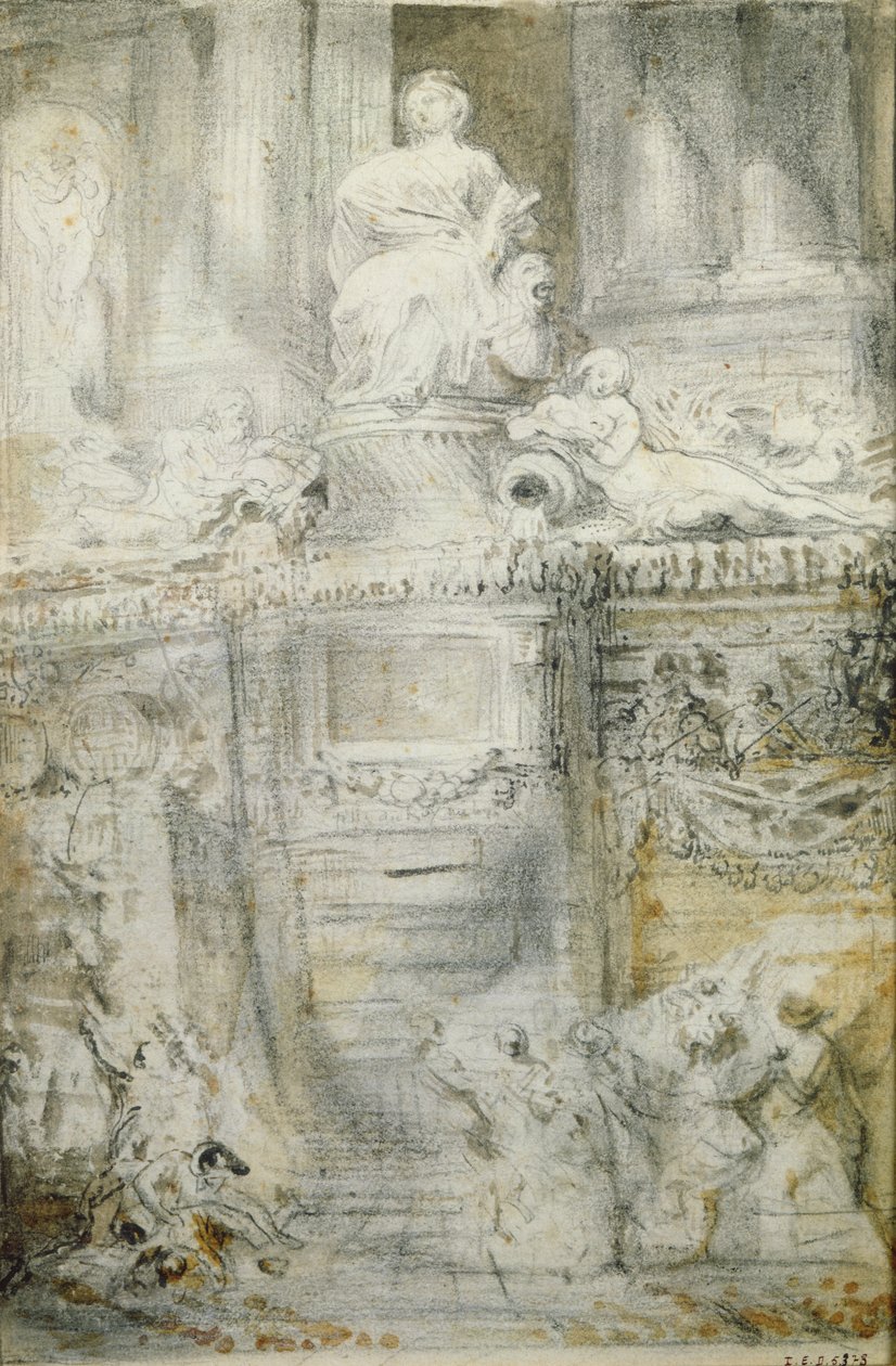 La Fontaine de la Rue de Grenelle, 1777 - Gabriel de Saint Aubin