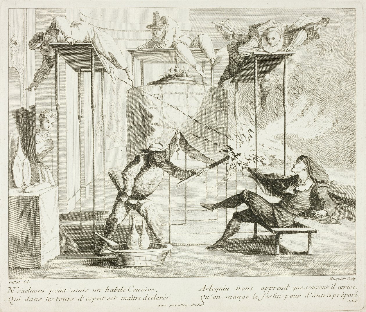 Plate from Livre de Scènes Comiques - Gabriel Huquier