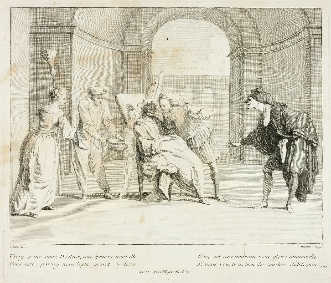 Plate from Livre de Scènes Comiques - Gabriel Huquier
