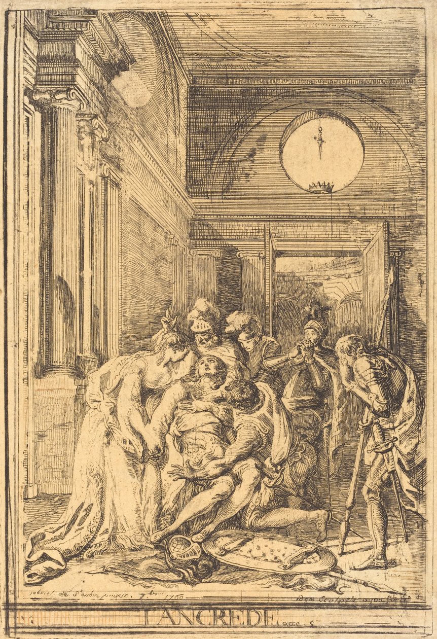 La mort de Tancrède - Gabriel Jacques de Saint Aubin