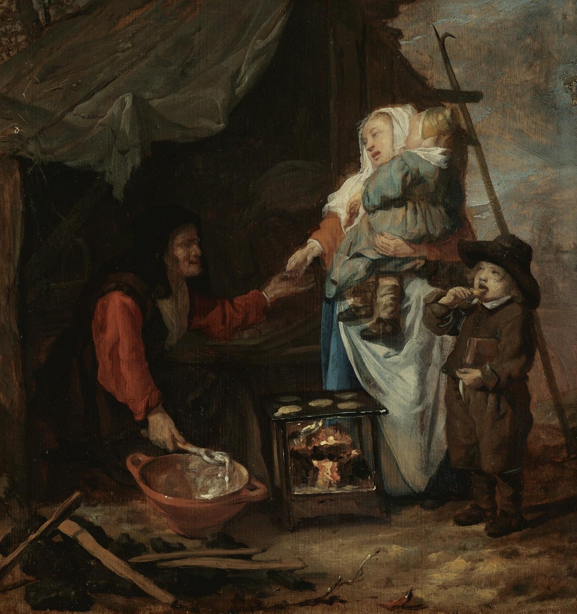 Une vieille femme qui vend des crêpes - Gabriel Metsu