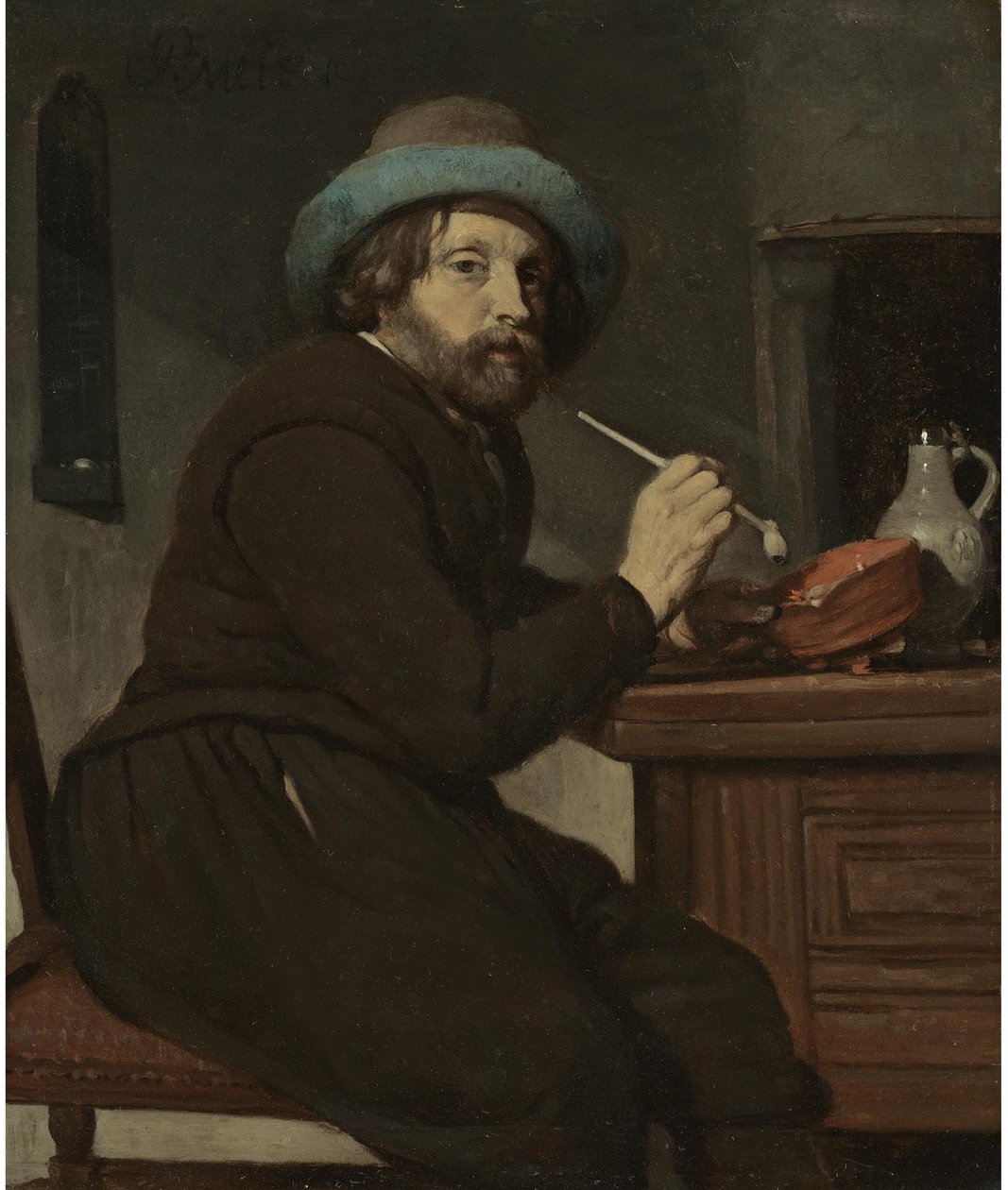 Fumeur assis à une table - Gabriel Metsu