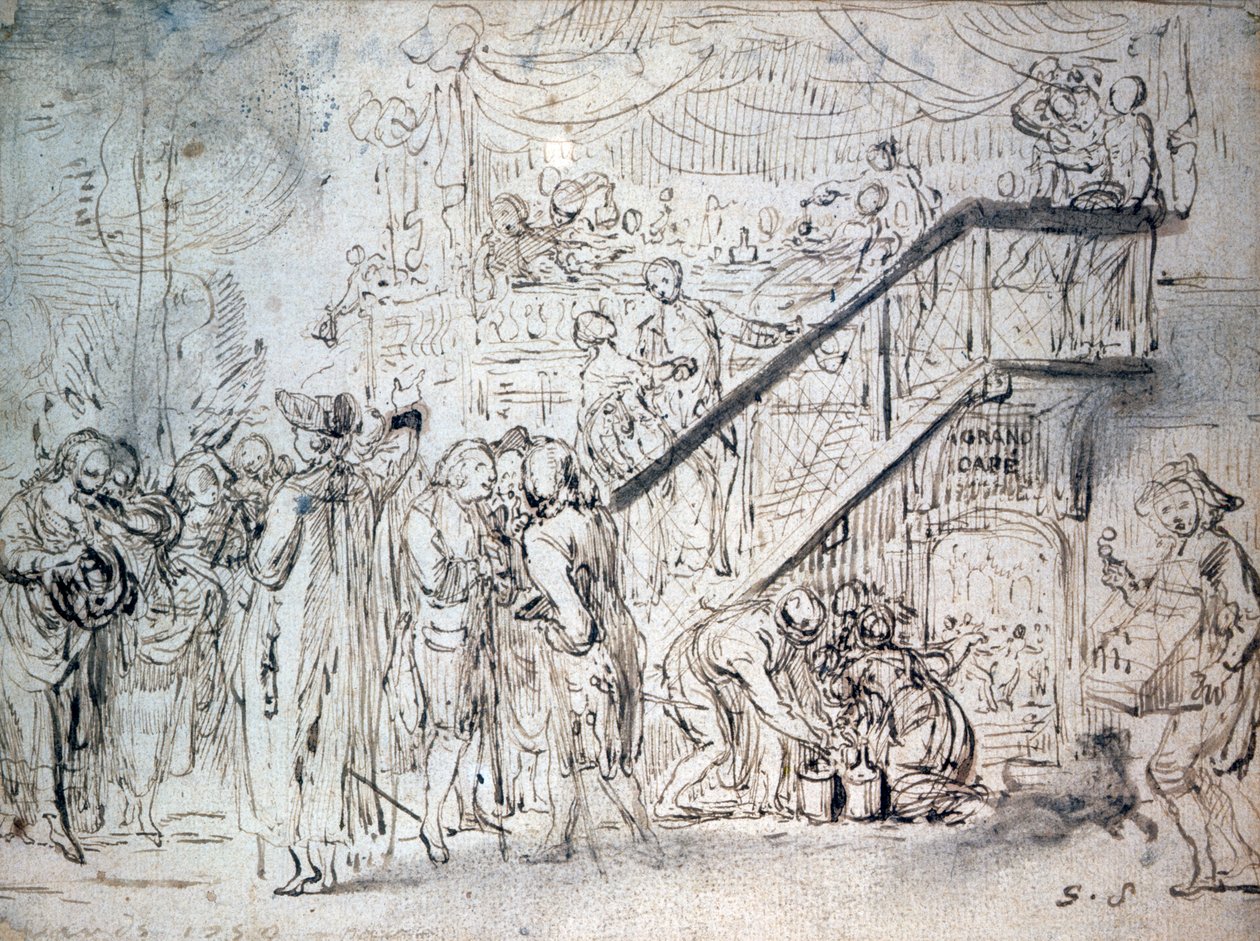 Le Grand Café, 1759 - Gabriel de Saint Aubin