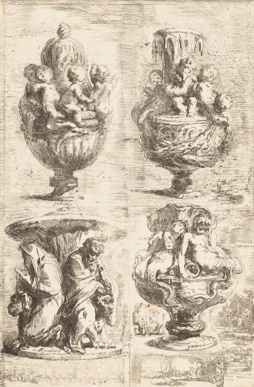 Les Quatre Vases, 1754 - Gabriel de Saint Aubin