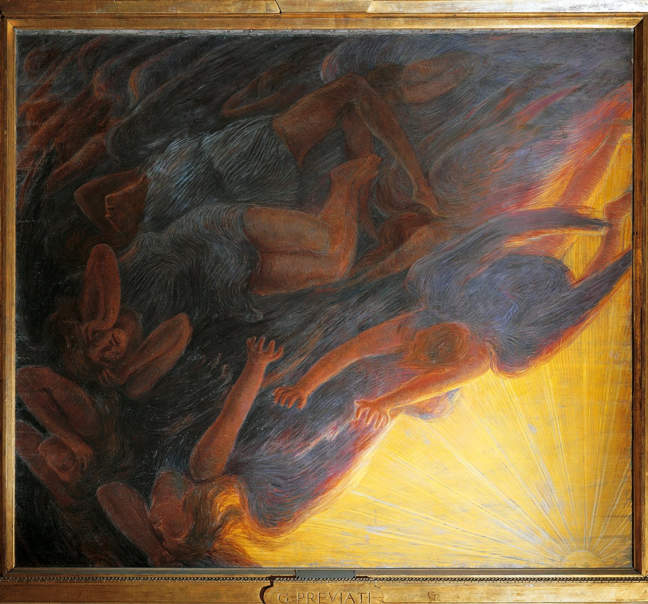 Chute des anges, panneau central du triptyque - Gaetano Previati