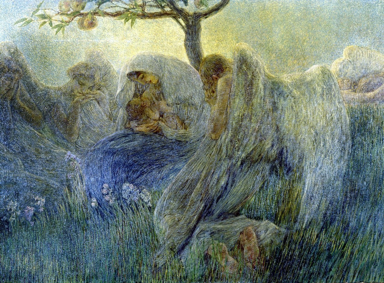 Maternité, peinture de Gaetano Previati - Gaetano Previati