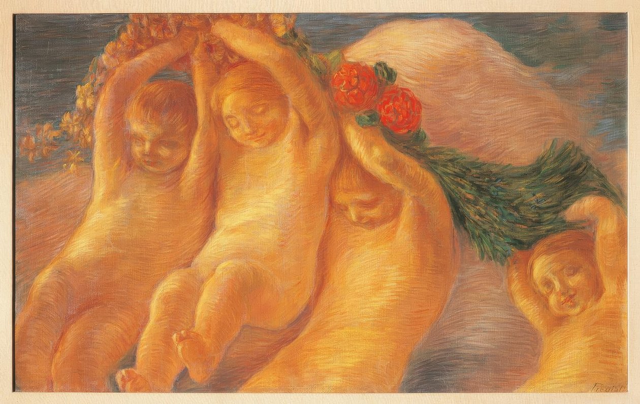 Putti avec une couronne, 1906-1908 - Gaetano Previati
