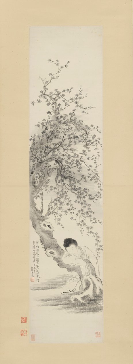 Dame appuyée sur un prunier - Gai Qi