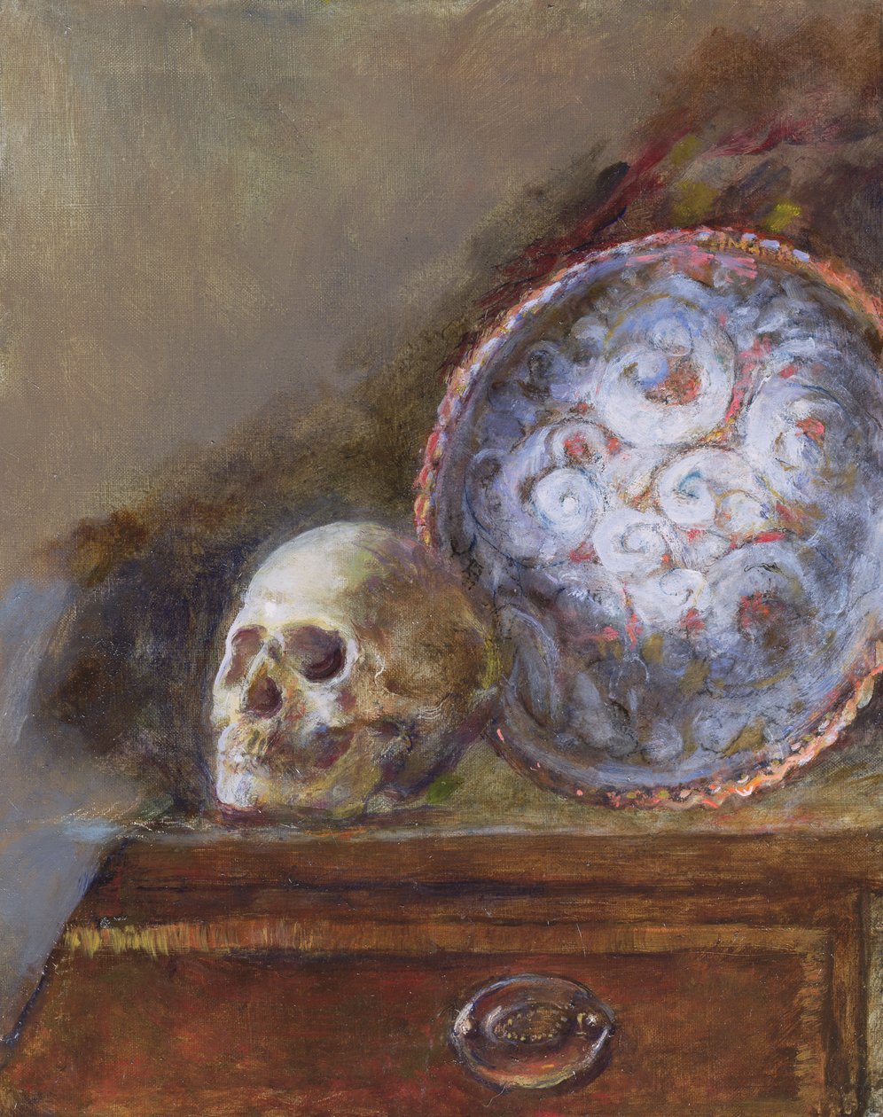 Crâne et assiette - Gail Schulman