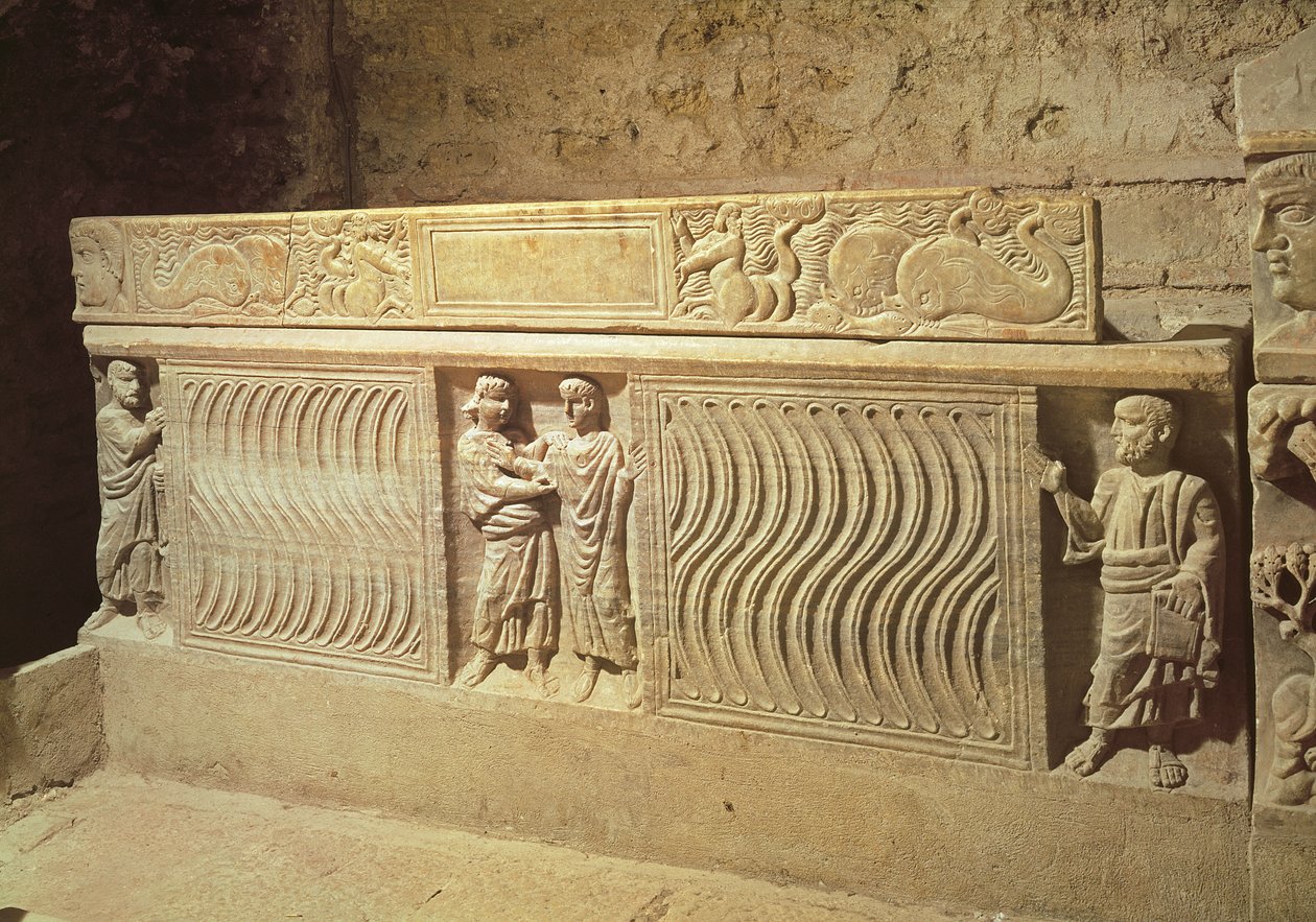 Sarcophage de Sainte Marcelle dans la crypte, Ve siècle après J.-C. - Gallo Roman