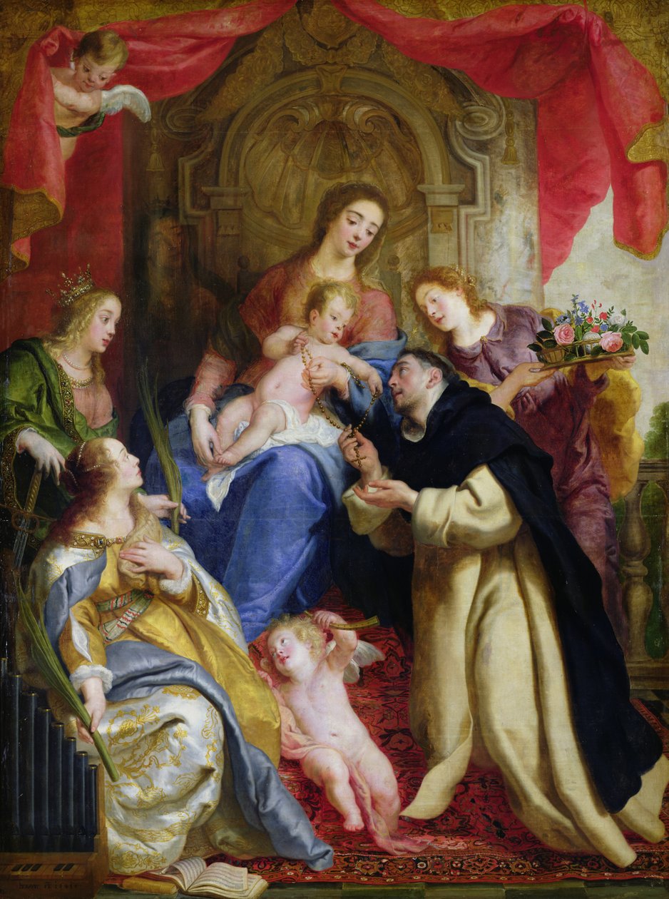 La Vierge offrant le rosaire à Saint Dominique, 1641 - Gaspar De Crayer