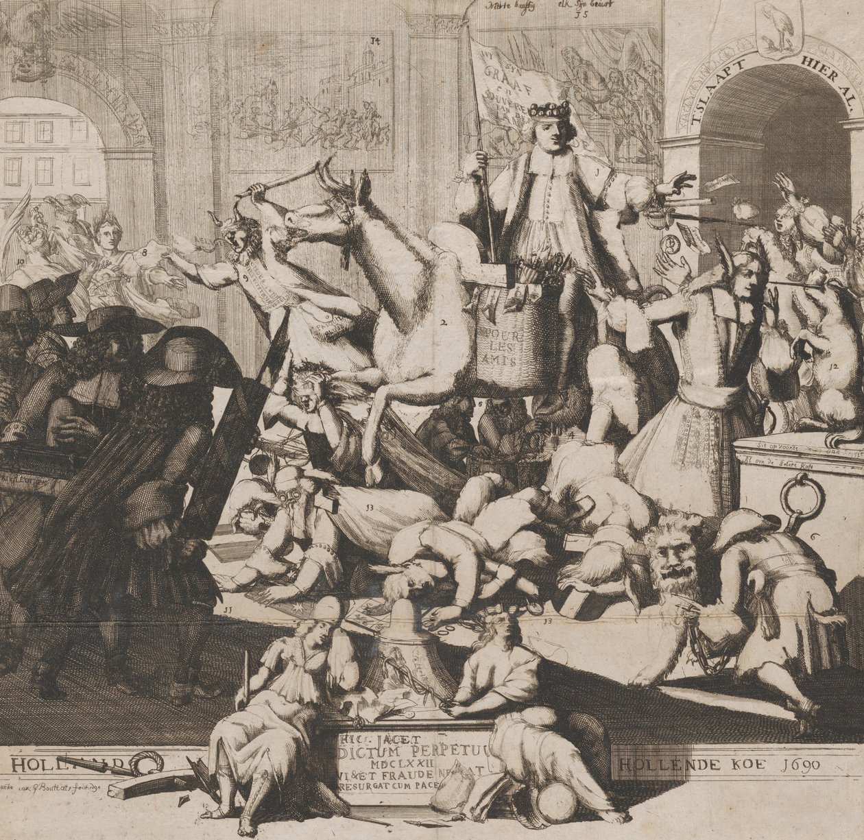 Hollands Hollende Koe, La Vache Courante de Hollande, 1690 - Gaspar Bouttats