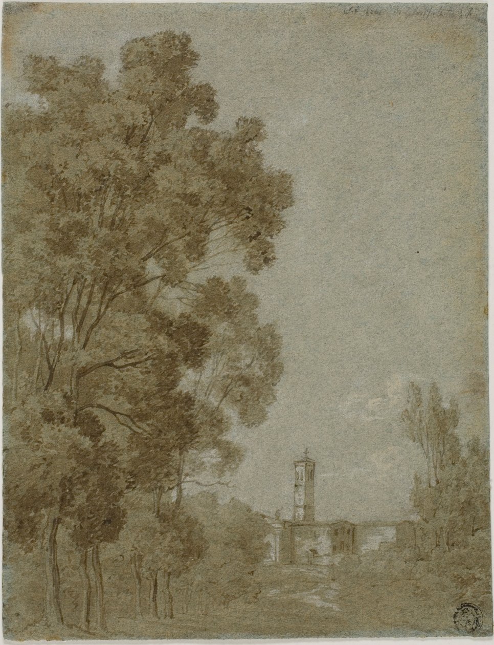 Paysage romain avec vue sur une église - Gaspard Dughet