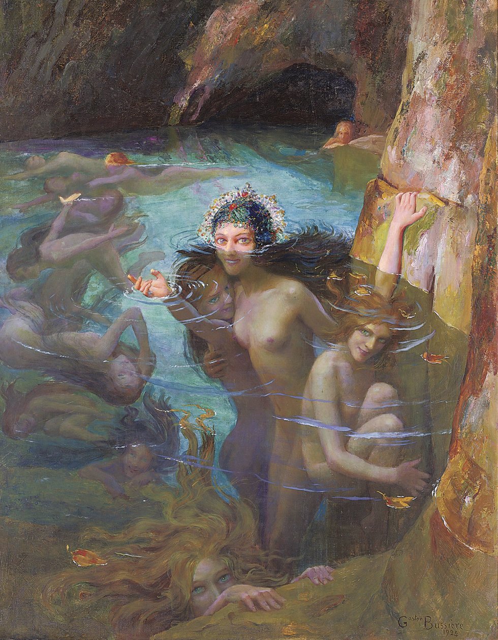 Nymphes de mer dans une grotte - Gaston Bussiere