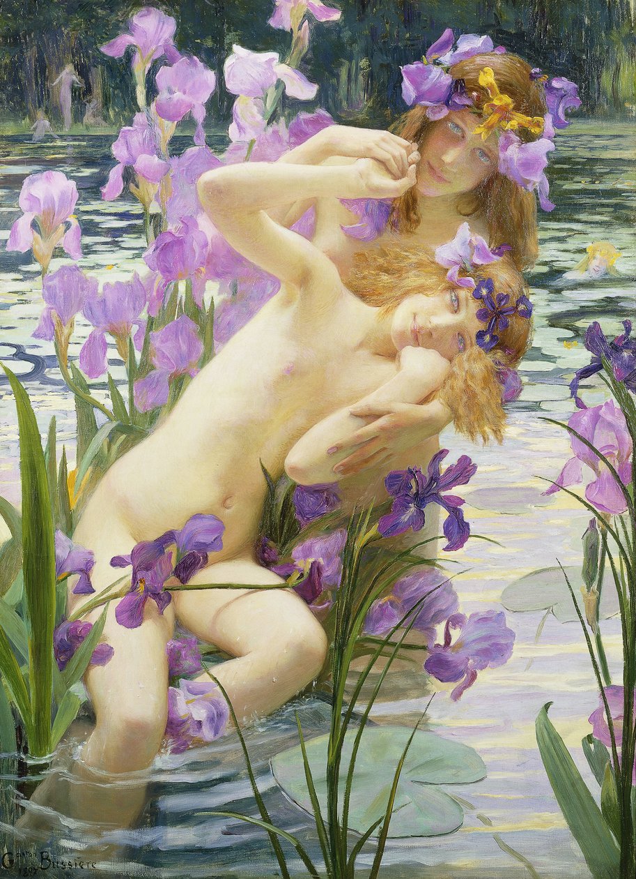 Nymphes se baignant - Gaston Bussiere