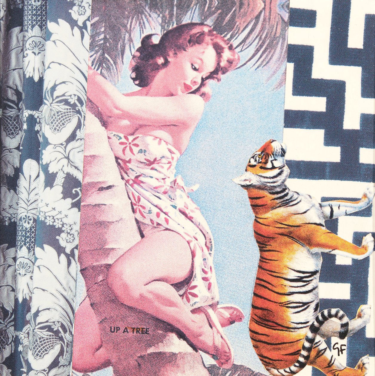 Fille grimpante avec tigre, 2016 (collage) - Genevieve French