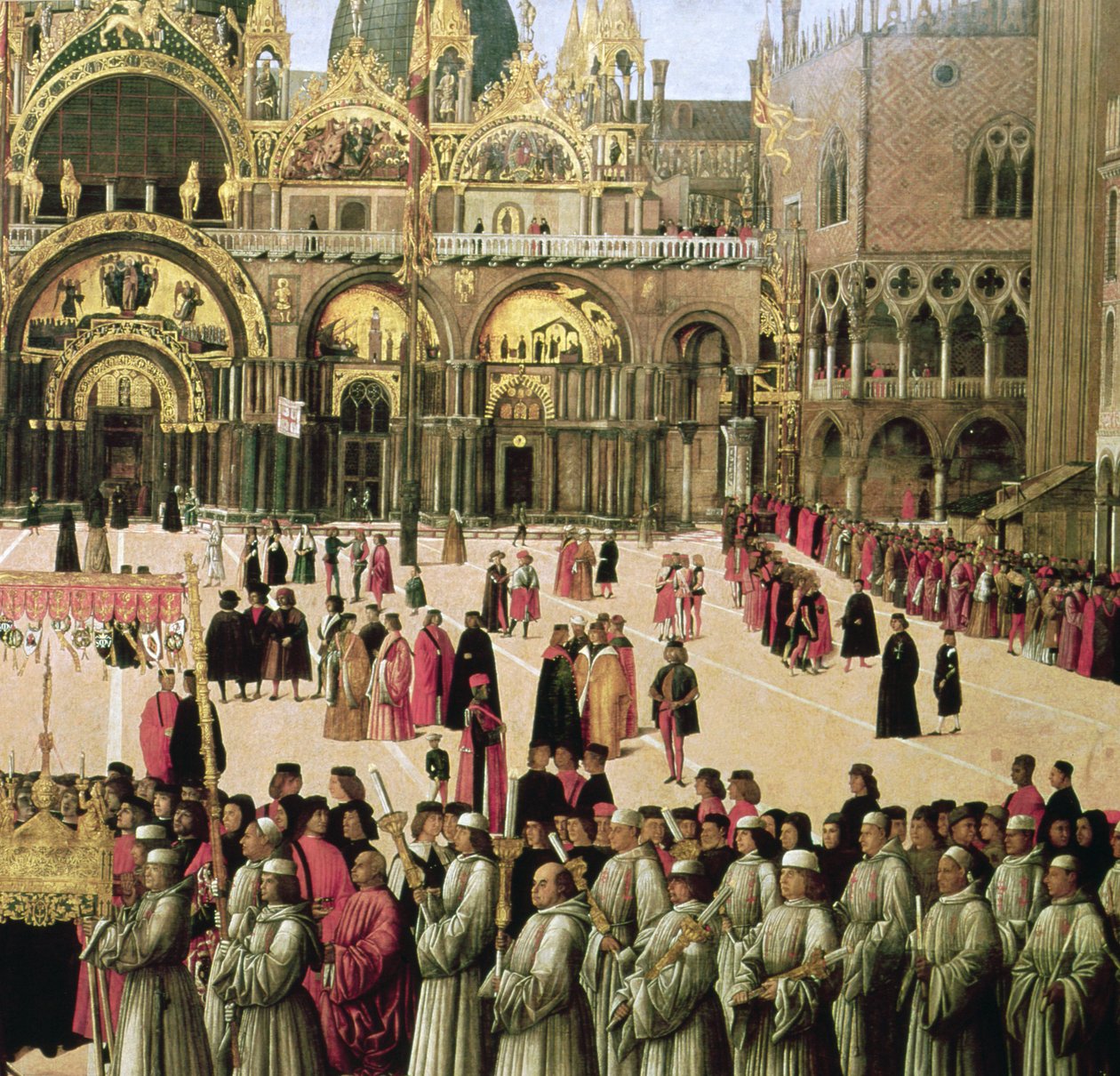 Procession sur la place Saint-Marc, 1496 (détail) - Gentile Bellini