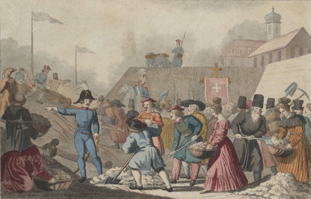 Les Polonais fortifient Varsovie, leur capitale - Georg Benedikt Wunder