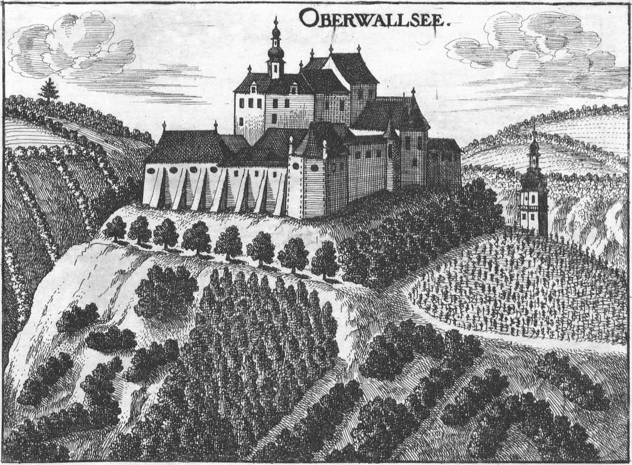 Gravure, vue du château d