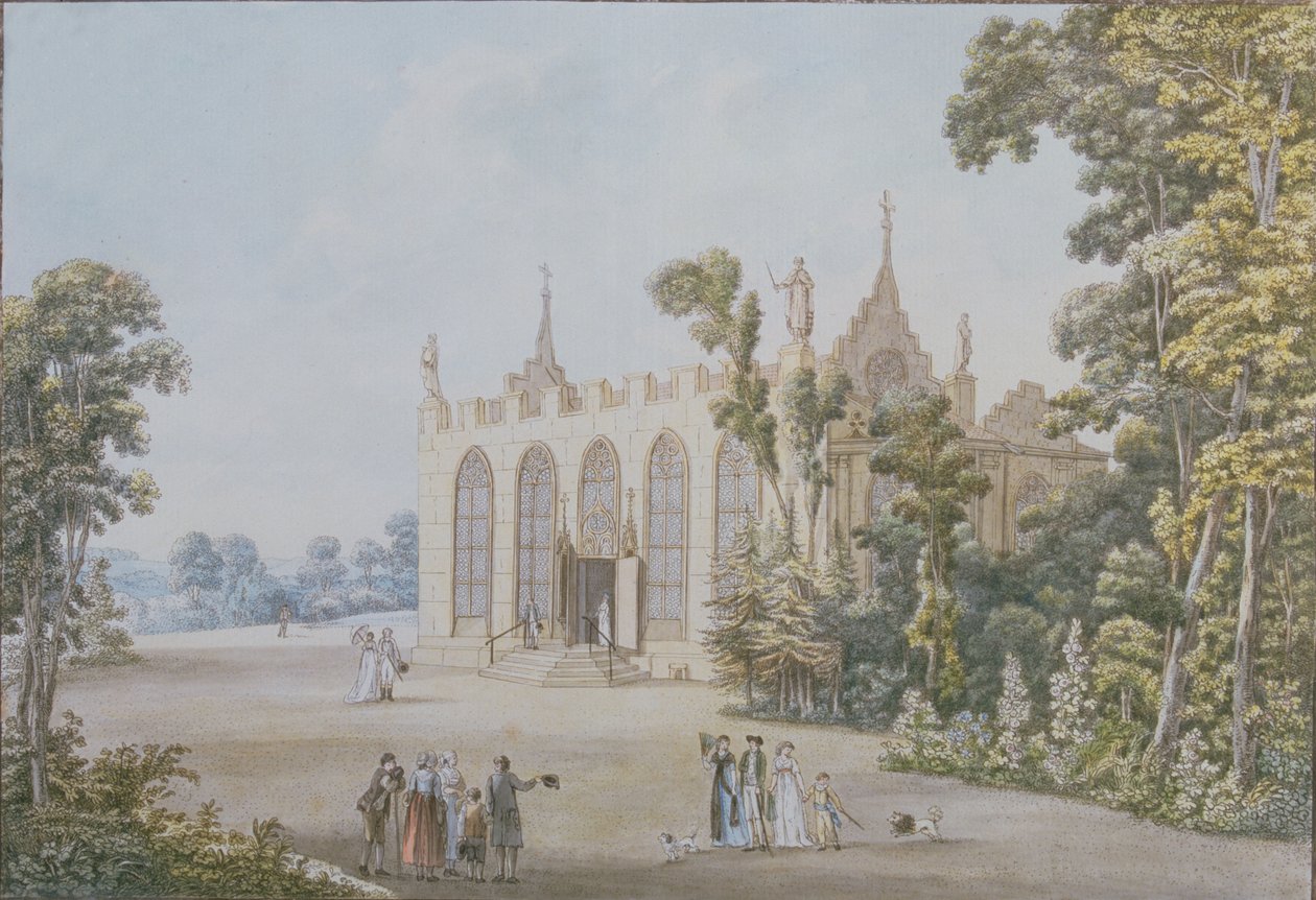 Chapelle gothique dans le parc ducal près de Weimar, 1798 - Georg Melchior Kraus