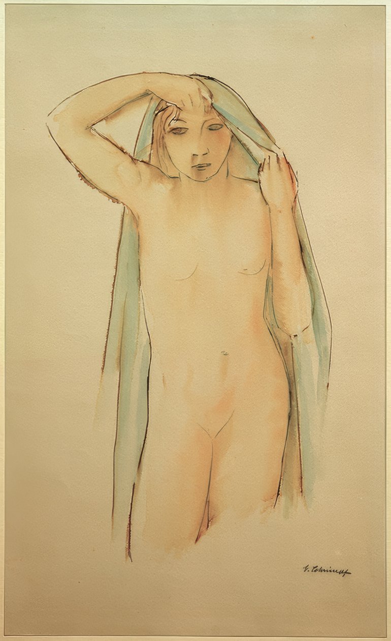Fille nue debout - Georg Schrimpf