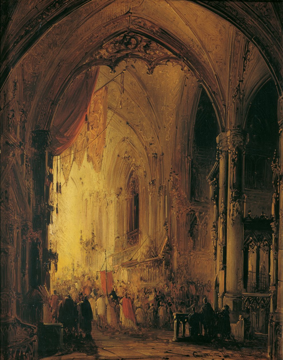 Procession dans une cathédrale - Georg Gillis van Haanen
