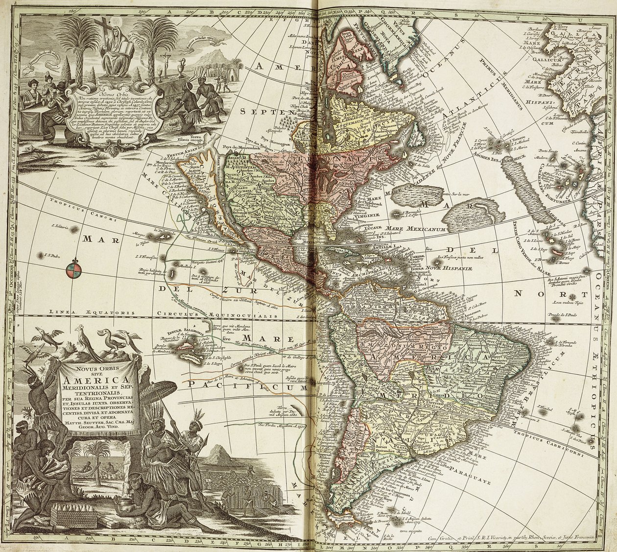 Carte des Amériques, 1744 - Georg Matthäus Seutter