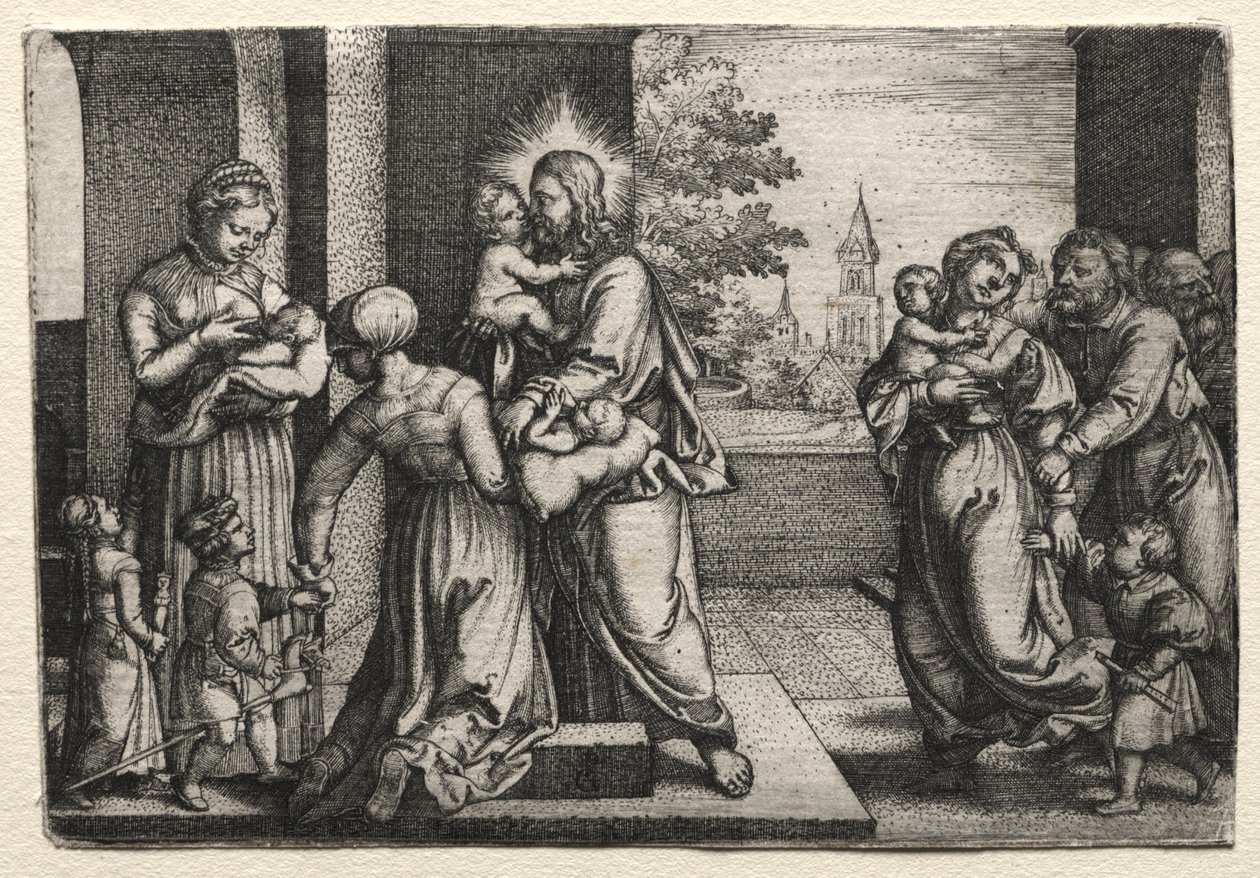 Le Christ avec les petits enfants - Georg Pencz