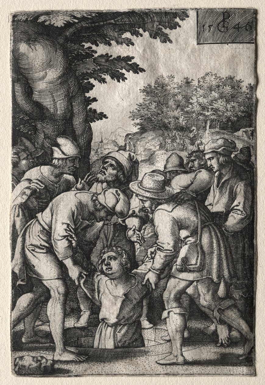 Joseph descendu dans un puits - Georg Pencz