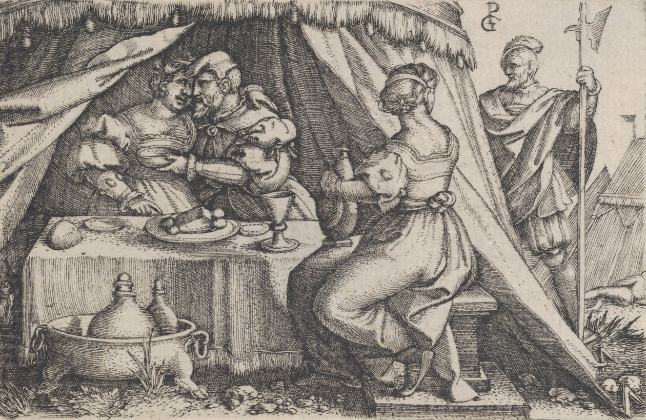 Judith et Holopherne dînant - Georg Pencz
