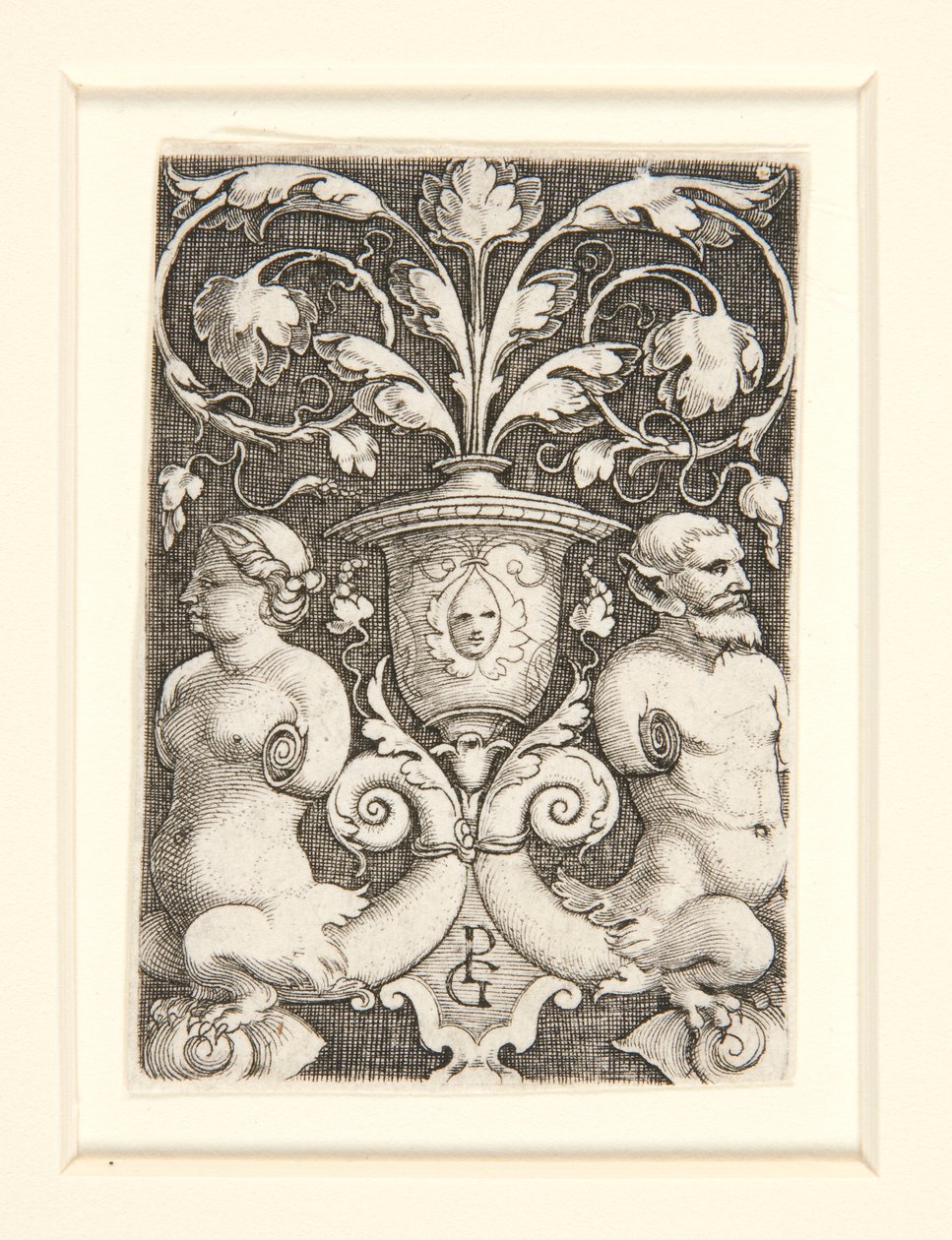 Vase ornemental avec deux figures - Georg Pencz