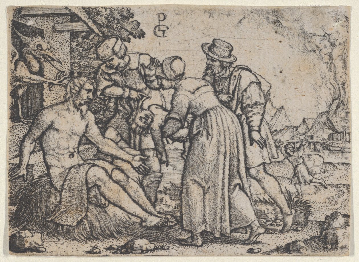 La persécution de Job - Georg Pencz