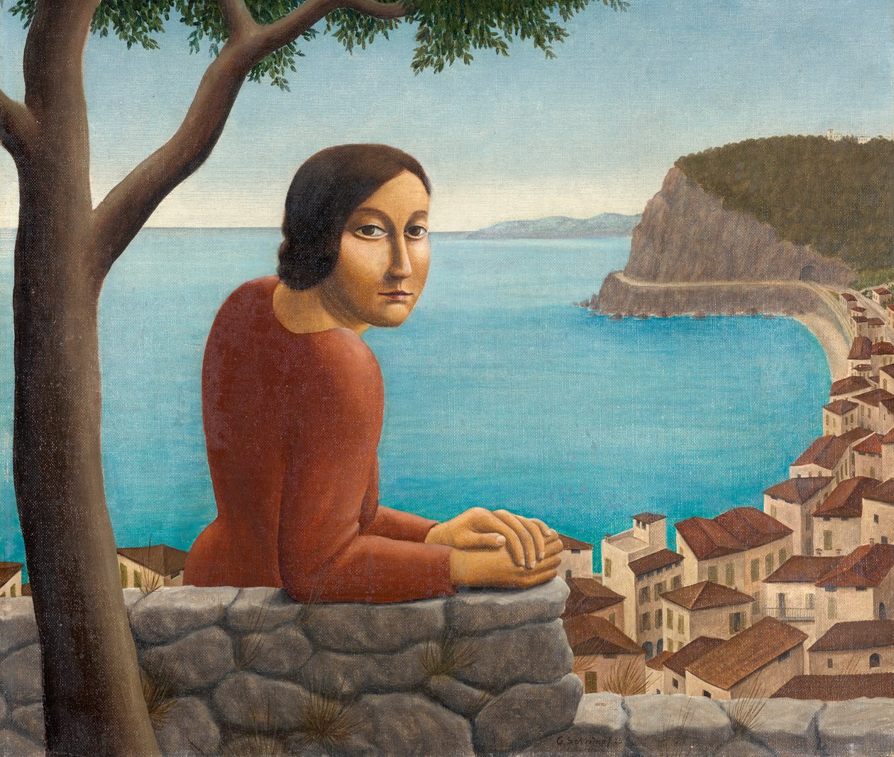 Fille dans une baie du sud - Georg Schrimpf