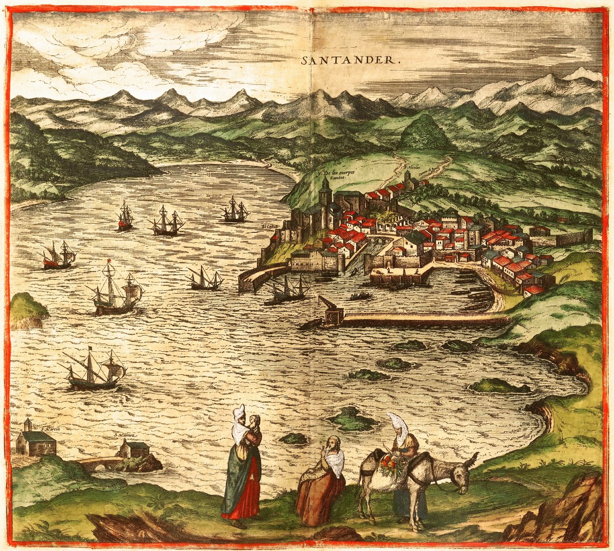 Santander - Georg and Hogenberg Franz (1535 90) Braun
