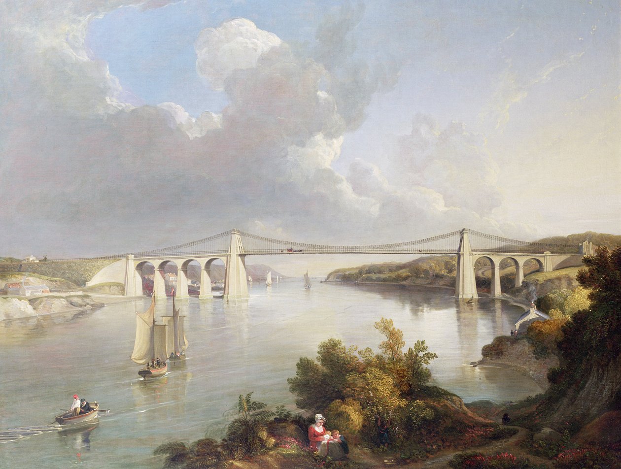 Le Pont Menai, Nord du Pays de Galles - George Arnald