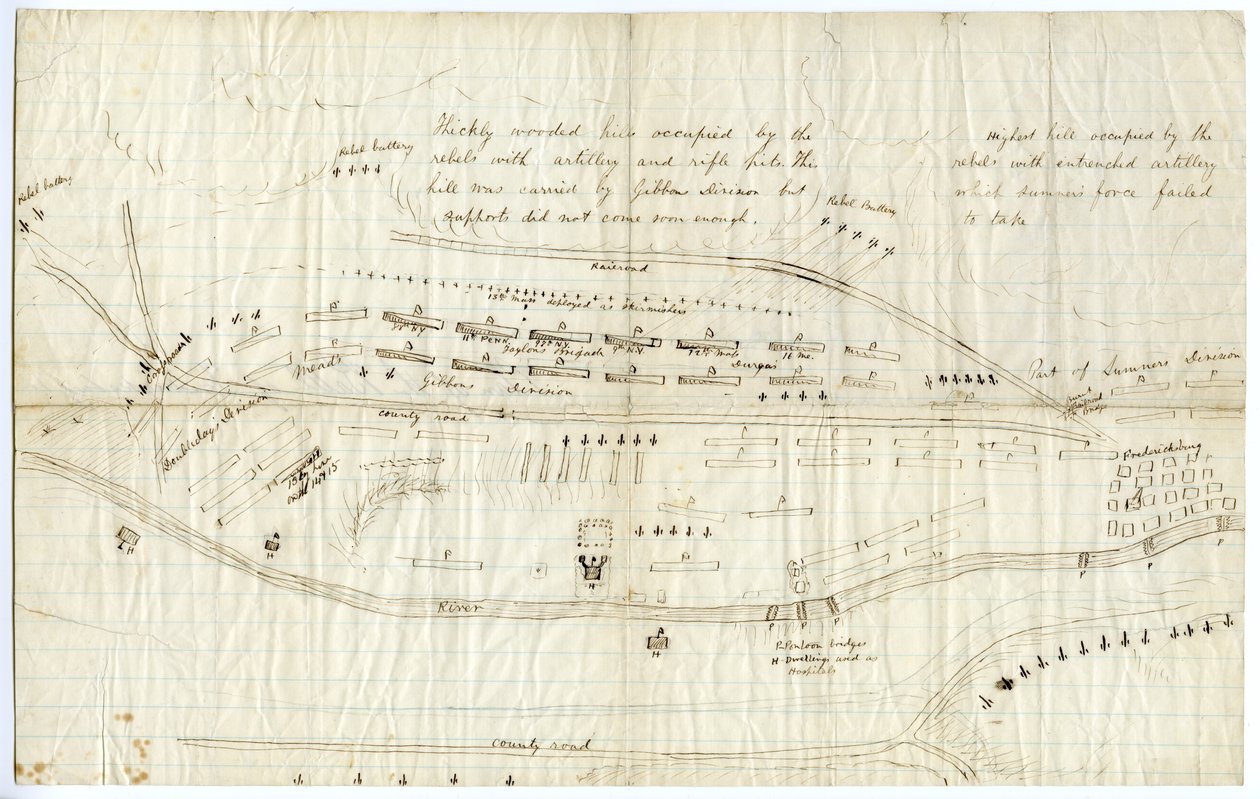 Carte de Fredericksburg, vers décembre 1862 - George Bush